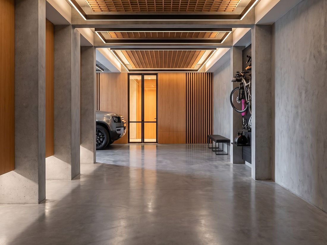Underground garage corridor of the Sky Villas complex